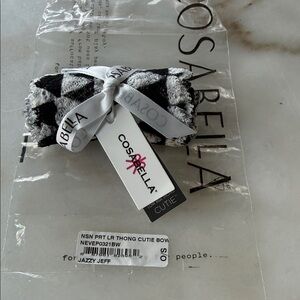 Cosabella Black and White Thong NWT